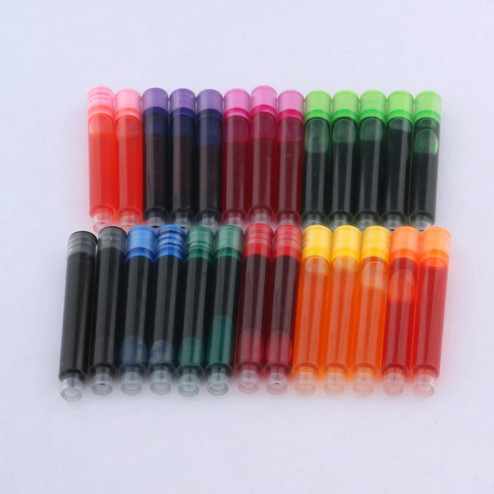 10pc 3.4mm Fountain Pen Ink Refill Converter Pump Cartridges Pen Ink Blue Color School Office