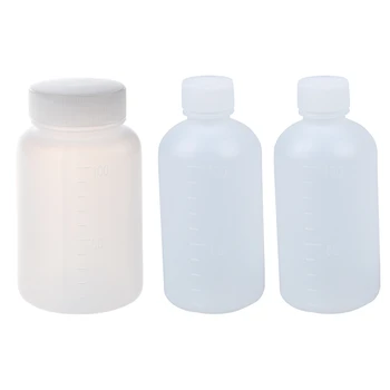

1x Laboratory Chemical Storage Case White Plastic Widemouth Bottle 100ML & 2x 100Ml Clear Plastic Cylinder Shaped Chemical Agent
