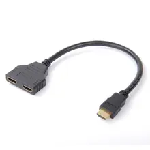 1 в 2 Выход Hdmi конвертер Соединительный кабель шнур 2 двухпортовый Y сплиттер 1080p