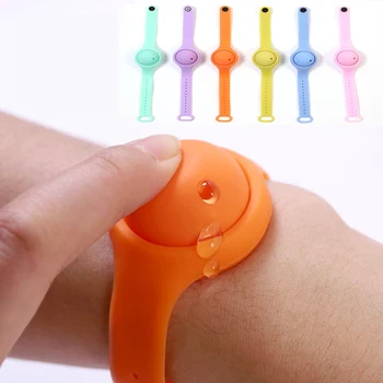 

Food Grade Silicone Hydroalcoholic Gel Wristband With Refillable Bottle Children Adults Hand Sanitizer Disinfectant Bracelet New