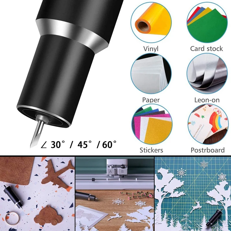 Deep Cut Blades with Blade Housing,30/45/60 Degree Deep Point Replacement Blades Kit,for Cricut Explore cnc wood router machine