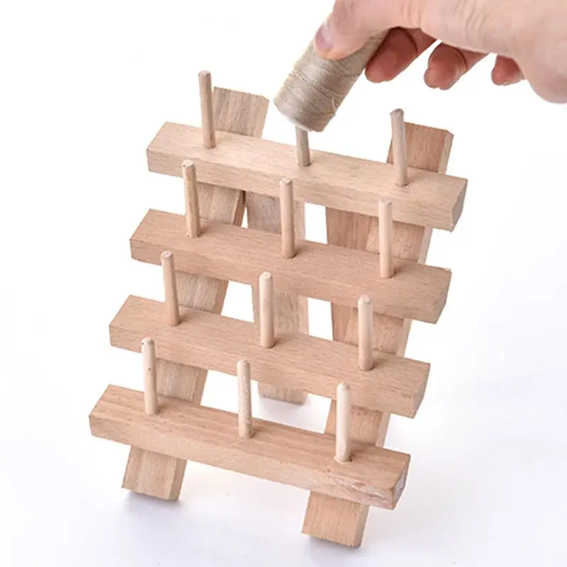 

12 Axis Wooden Thread Rack Spool Storage Sewing Quilting Embroidery Cross Stitch