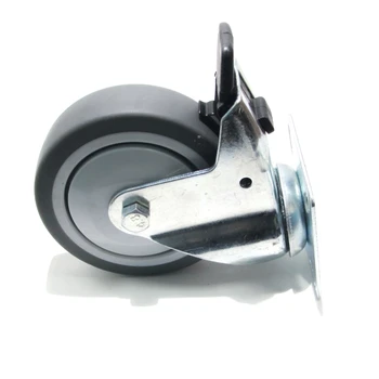 

Колесо поворотное 10491 Brante 100 мм. на площадке с тормозом серая термопластичная резина