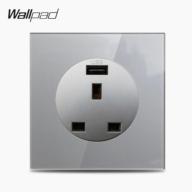 Сетевая розетка Wallpad L6 с 3 отверстиями USB зарядка 13 А Великобритания|Электрические