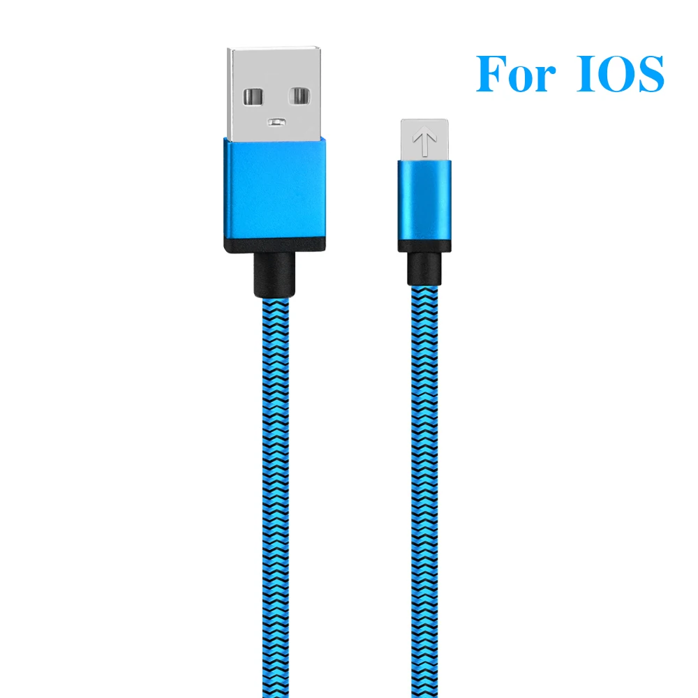 1 м Micro USB кабель для huawei Honor 8X9X20 кабель для iPhone 11 Pro Max Быстрая зарядка кабель type C для Xiaomi Redmi Note 8 Pro - Цвет: Blue For IOS