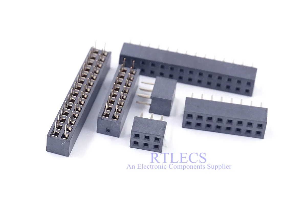 

100pcs 0.079" 2.0 mm Dual Row PCB Female Header 4 Pin 6 8 10 12 14 16 20 24 28 30 40 60 80 Pin Through Hole Vertical PCB 4.3mm
