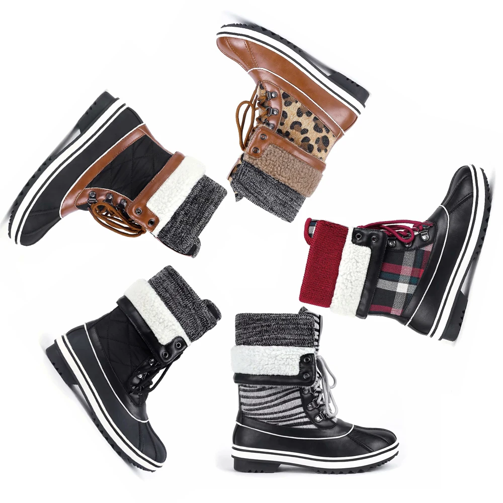 Najtaniej Maxmuxun zimowe buty śniegowe damskie wielokolorowy koronkowe przeszycia jagnięce buty ciepłe wodoodporne buty antypoślizgowe