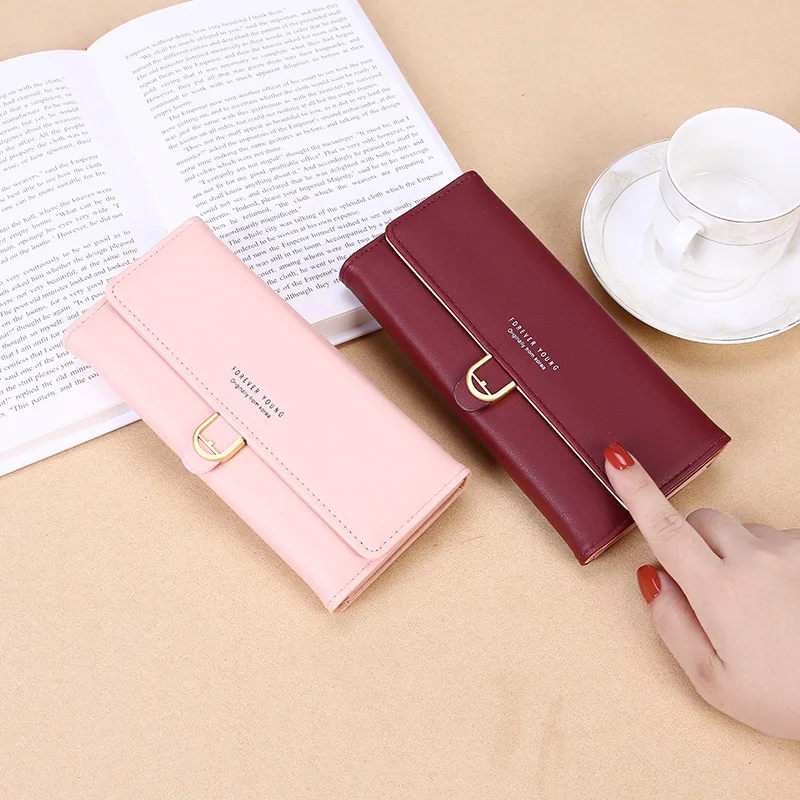 

Women's wallet, new style, Korean version, three fold, simple fashion wallet, personalized hand, wild long ladies wallet