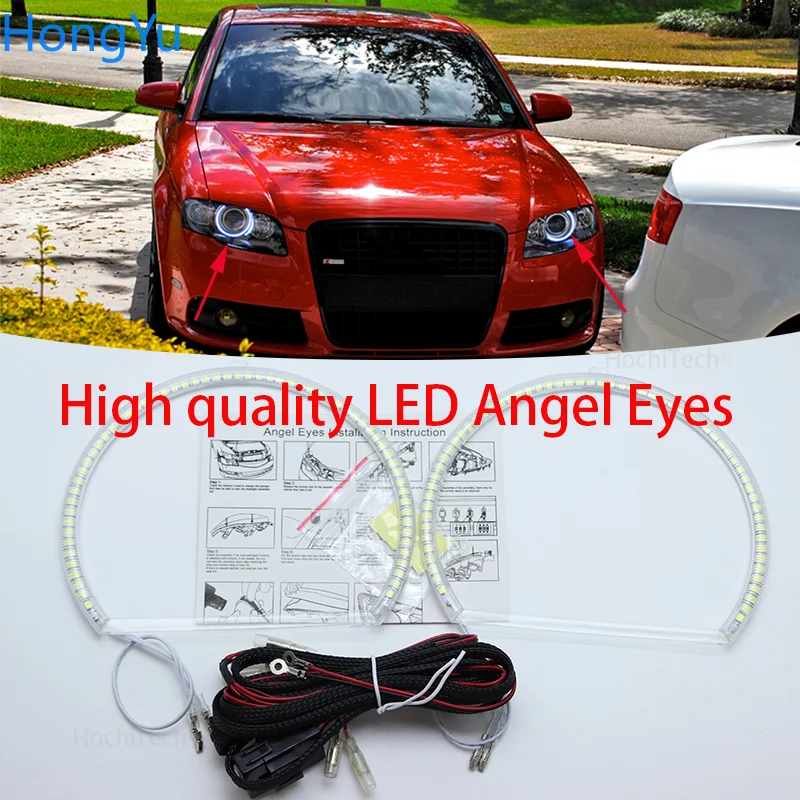 

For Audi A4 S4 RS4 2005 2006 2007 2008 2009 Excellent Angel Eyes Ultra bright smd led Angel Eyes kit halo rings