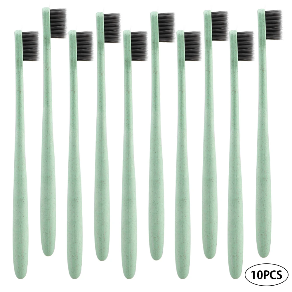 10 шт портативная дорожная зубная щетка пшеничная соломенная ручка soild зубная щетка с мягкой щетиной оральный Антибактериальный Уход зубная щетка