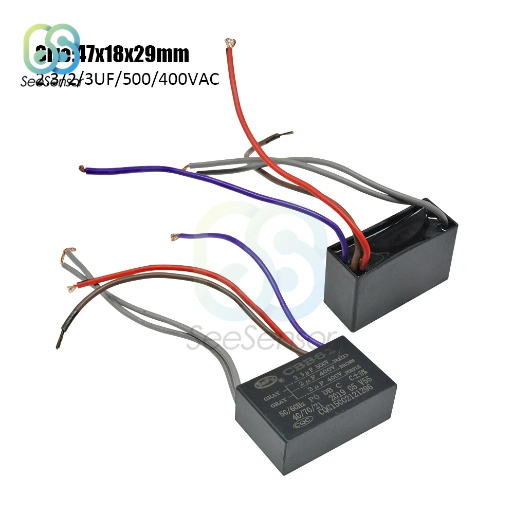 DollaTek 2Pcs CBB61 1.2uF 450V AC 50 / 60Hz Ventilateur Moteur En Courant Condensateur