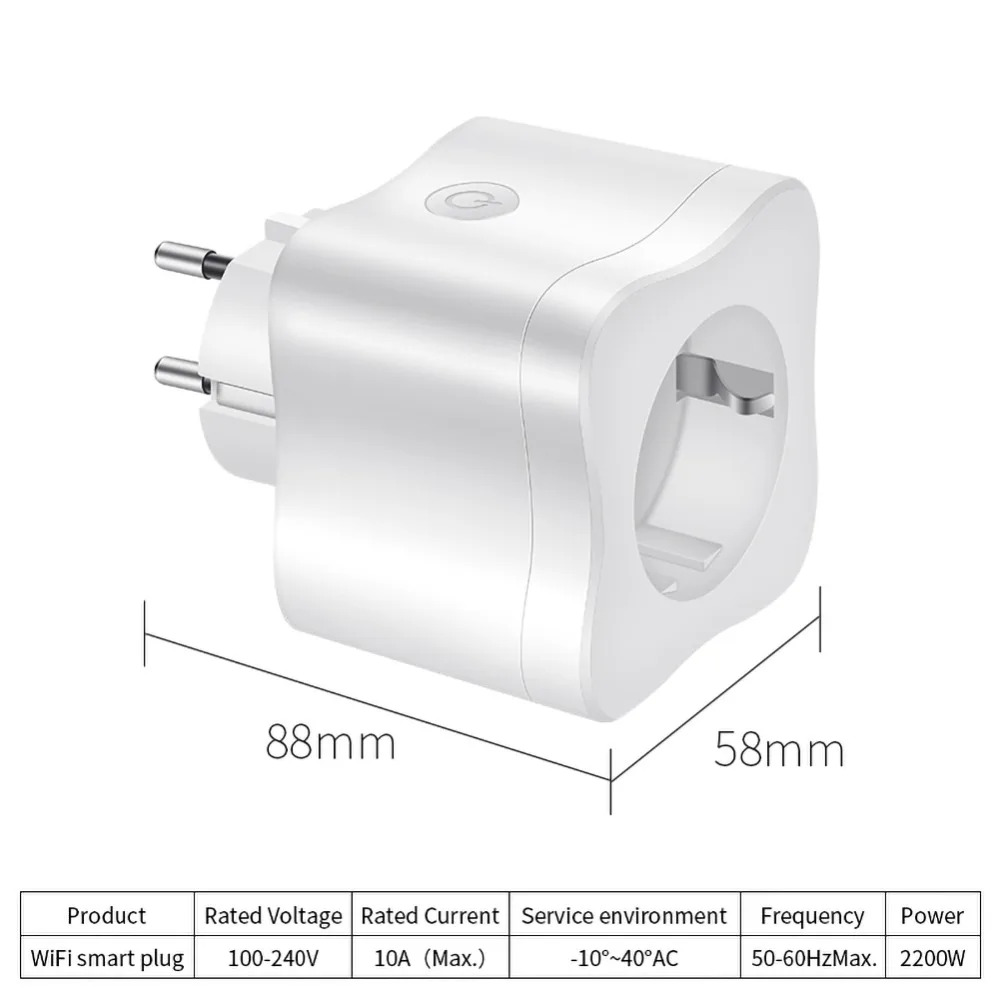 Умная розетка с Wi-Fi, штепсельная вилка европейского стандарта, 220 В, 16 А, пульт дистанционного управления, умный переключатель синхронизации, работает для Amazon Alexa/Google Assistant