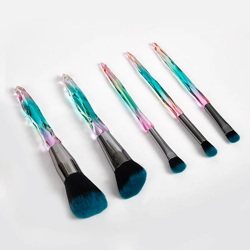 Crystal Makeup Brushes Eyeshadow Eyebrow Cosmetics for Face Fan Make Up Brush | Красота и здоровье