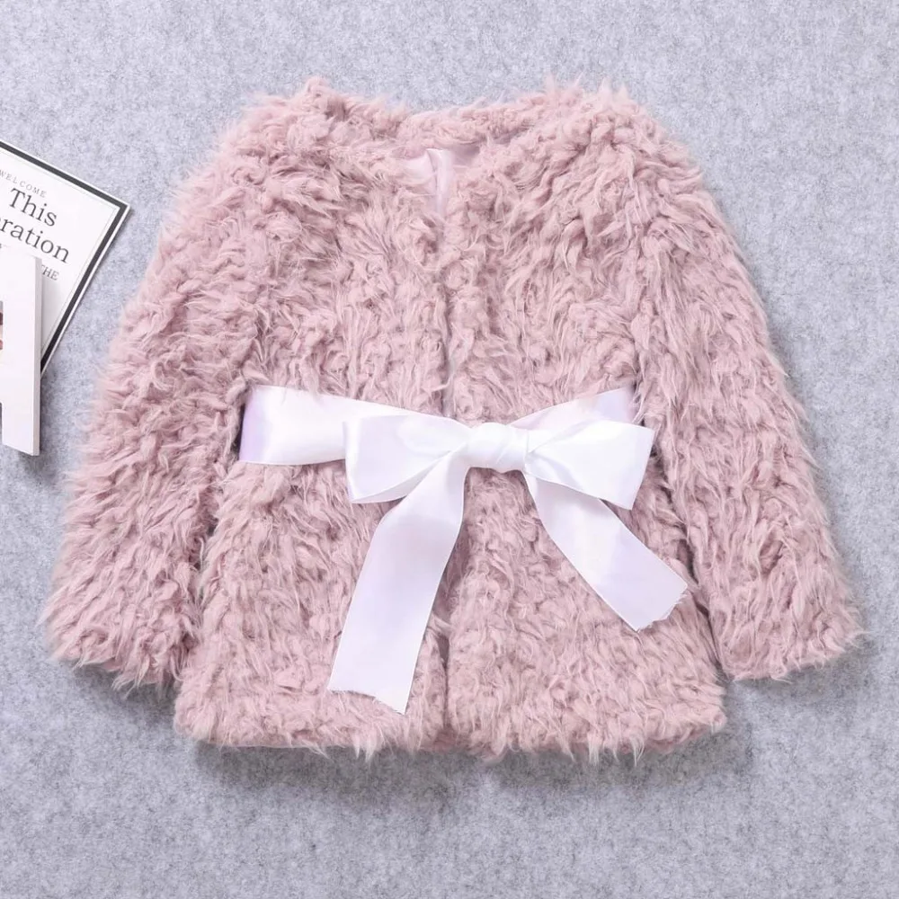 Для маленьких мальчиков и девочек теплые флисовые зимние Дети для маленьких девочек зимняя одежда с ворсом из искусственного меха Теплый кардиган пальто Верхняя одежда Топы Новые