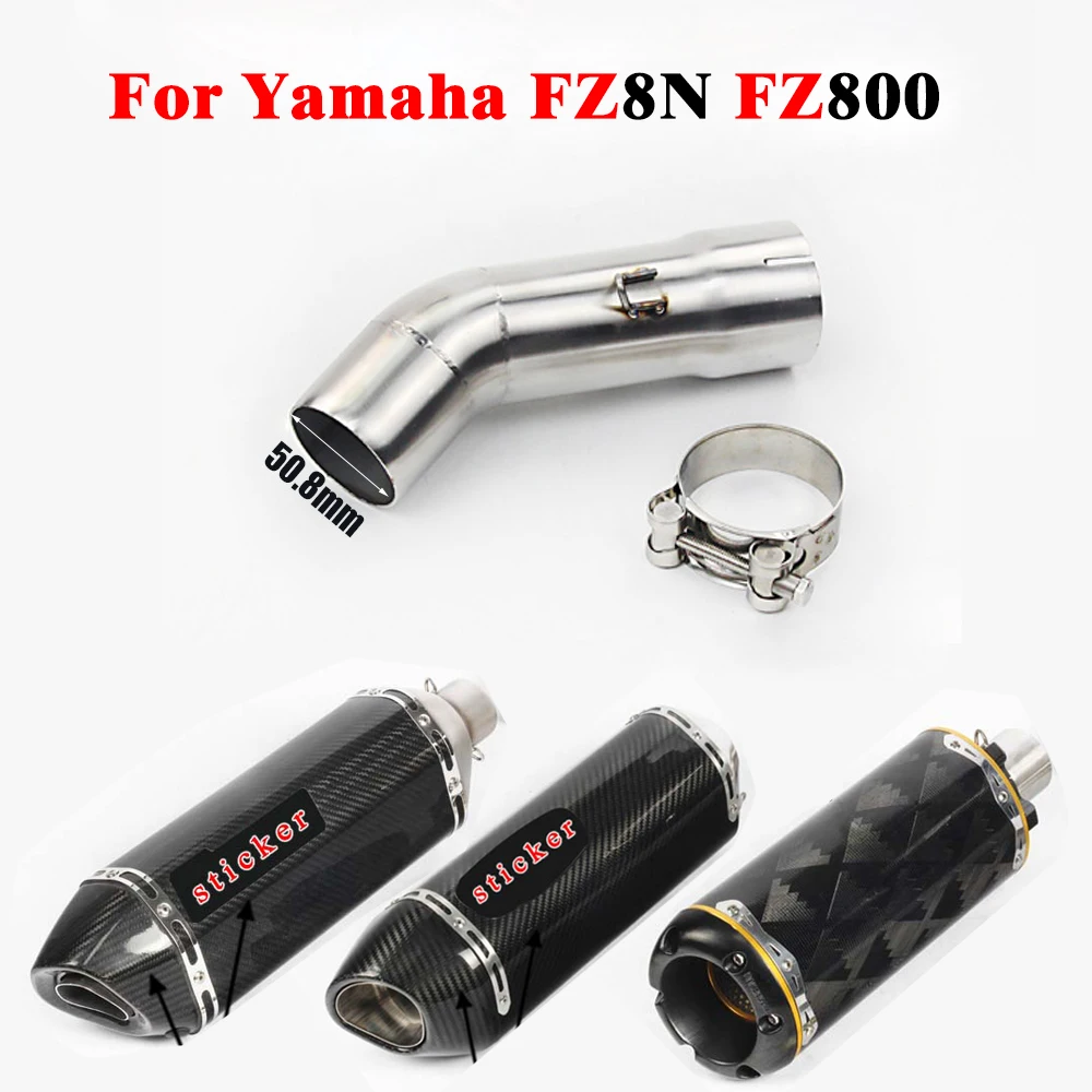 Motorcycle Exhaust For Yamaha FZ8 FZ800 FZ 8 FZ 800 51mm Full System with muffler Pipe Middle Pipe Connector Link Pipe Tube Motorcycle Exhaust For Yamaha FZ8 FZ800 FZ 8 FZ 800 51mm Full System with muffler Pipe Middle Pipe Connector Link Pipe Tube