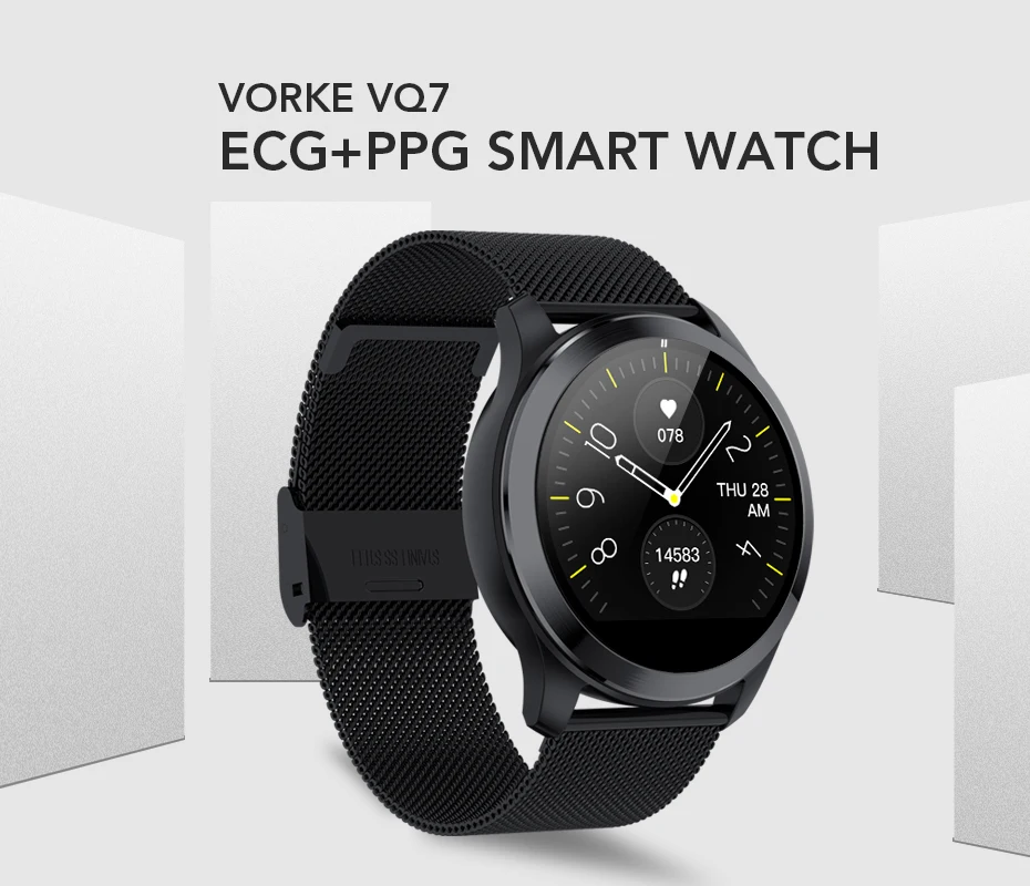 Vorke VQ7 ЭКГ+ PPG Смарт-часы IP68 Водонепроницаемые мужские Смарт-часы монитор сердечного ритма фитнес-трекер мульти-спортивные Смарт-часы PK N58
