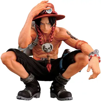 

7" King Of Artist One Piece Fists Of Fire VR Squat Portgas D. Ace Golden Cat Sticker Original PVC Action Figure Toy 18CM X728