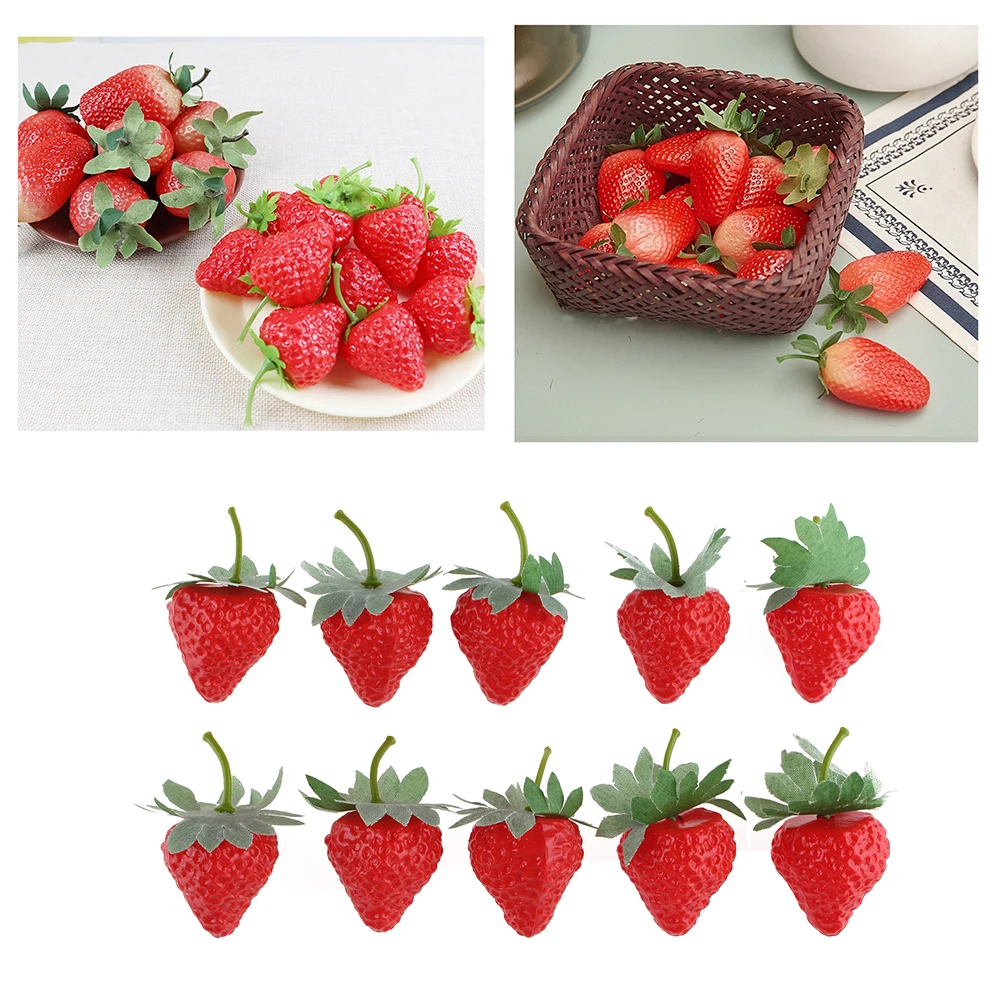 Artificial Plastic Strawberry For Photography Prop Display Decoration