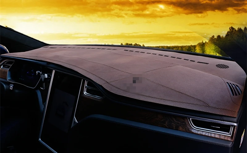 Для TESLA MODELX модель X- крышка приборной панели коврик солнцезащитный тент Избегайте светильник Коврик Для приборной доски протектор Авто аксессуары - Цвет: Brown