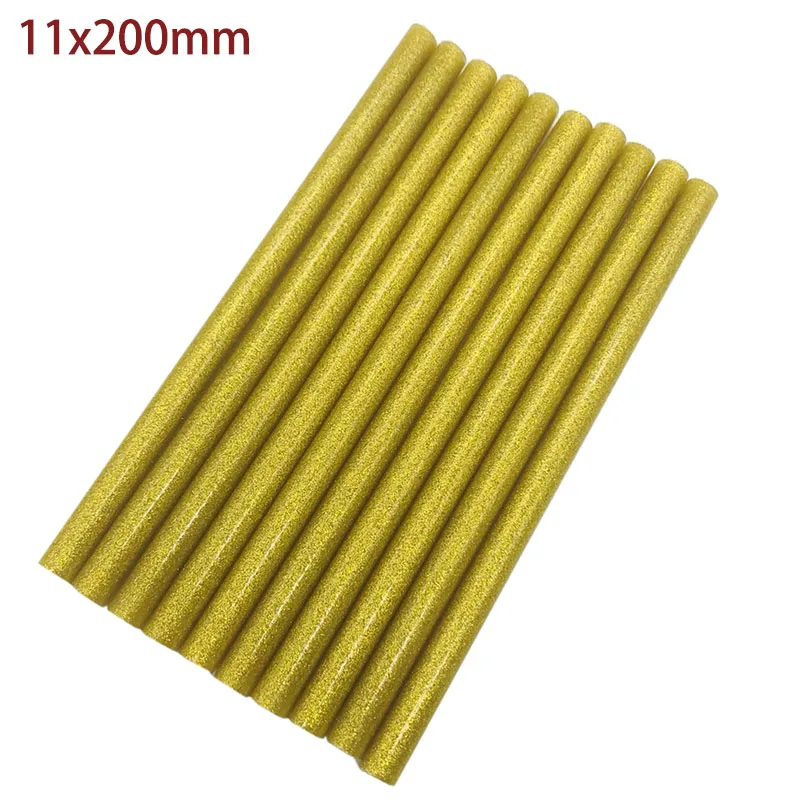 10 PC 11mm*200mm Hot Melt Glue Sticks For Glue Gun Craft Phone Case Repair Accessories Adhesive 11mm Gold Color GlueStick
