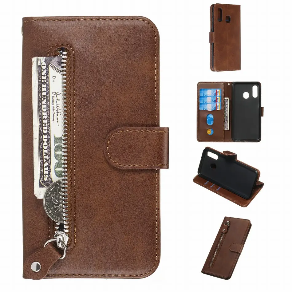 Premium Zipper Wallet Flip Case - Business Edition
