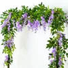 Wedding Arch Artificial Flower Decoration Fake Plant Wisteria Artificial Flower Vine Garland Wall Hanging Ivy Home Decor Leaves 3