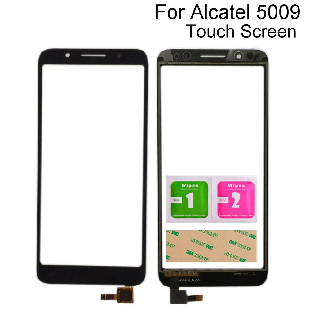 

Touch Screen For Alcatel 1C 5009 5009D OT5009 Digitizer Panel Sensor TouchScreen Tools Mobile Phone 3M Glue Wipes Touch