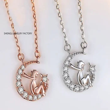 

S925 Sterling Silver Little Prince Necklace Female Clavicle Chain Design Temperament Simple Jewelry