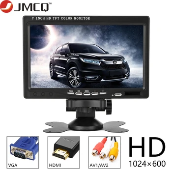 

JMCQ 7 inch Car HD Headrest Monitor Home Security System TFT LCD Color Screen 1024*600 2 Channel Video Input AV interface