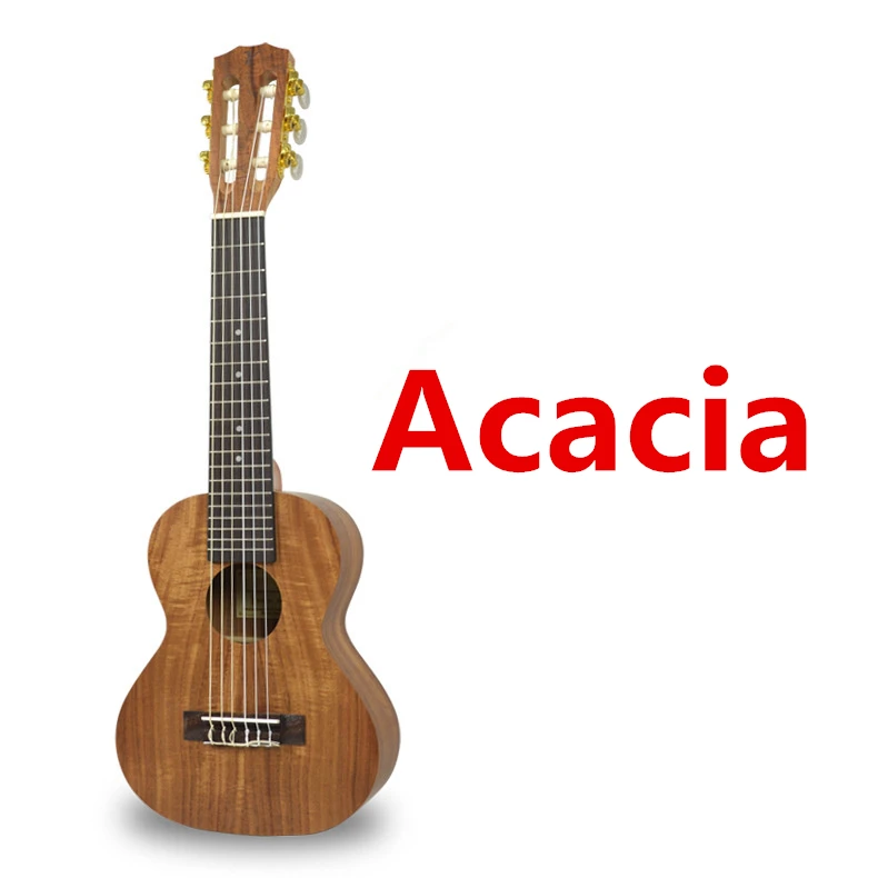Акустическая Guitalele укулеле 28 дюймов Гавайская мини гитара 6 струн Ukelele Guitarra красное дерево Акация пицеа асперата Акация Уке - Цвет: Acacia