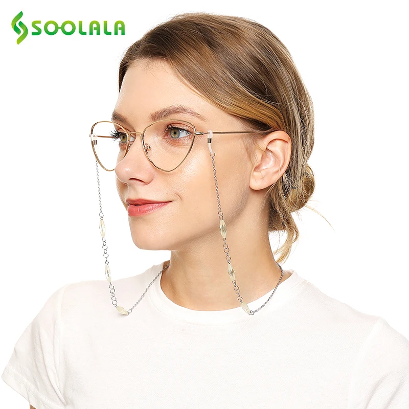 SOOLALA кошачий глаз солнцезащитные очки для чтения женские сплав рамка ночного видения красный Лен увеличительные очки для пресбиопии с бесплатной цепочкой