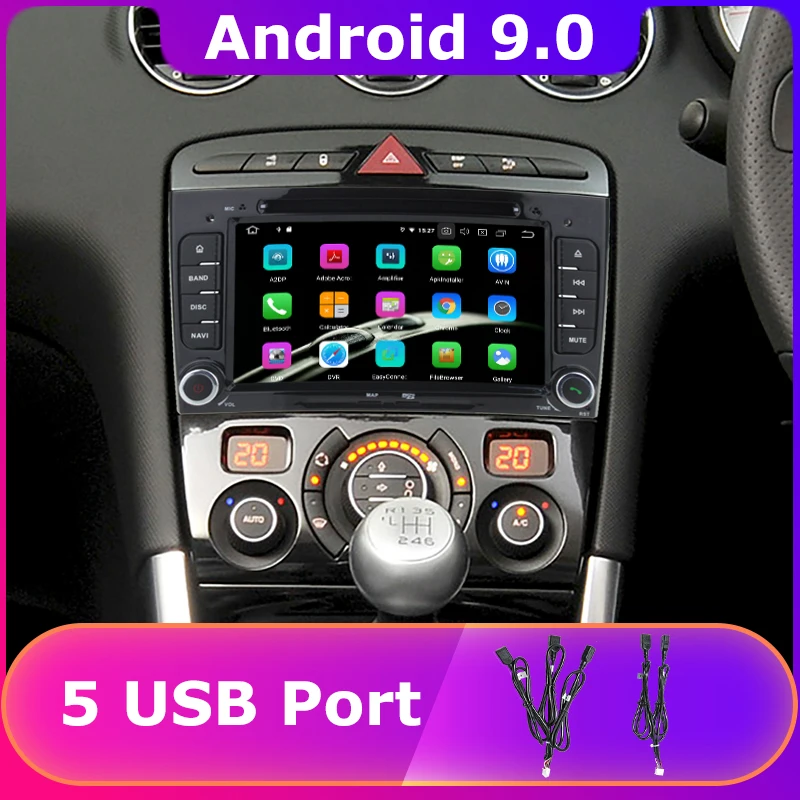 5 USB порт PX6/Восьмиядерный Android 9,0 автомобильный dvd-плеер для peugeot 408 2010 2011 peugeot 308 2008 2009 2011 Автомобильный Радио gps DSP