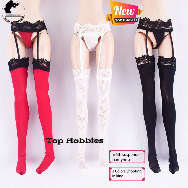 1/6 VERYCOOL Female Lace Garter Stockings Long Mesh Socks Fit TBL 12'' Figure 