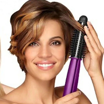 

Ionic Ceramic Curling Iron Iron Brush-Ionic Hot Brush And Ceramic Flat Iron, Purple-EU Plug