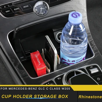 

For Mercedes Benz C Class W205 2016-2019 Car Styling Central Cup Holder Storage Organizing Box Case Interior Accessory