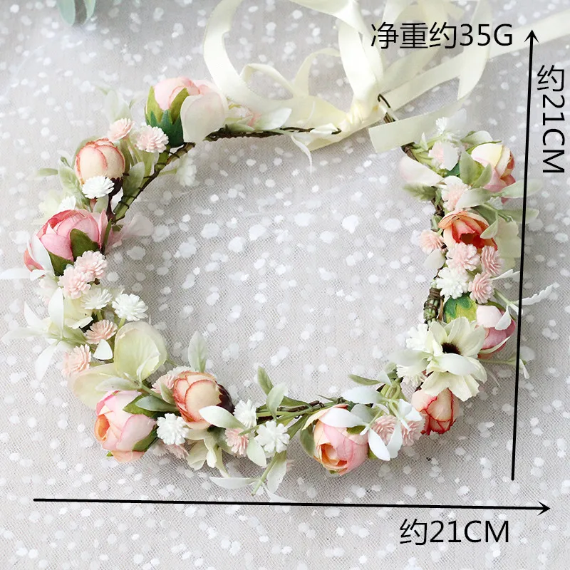 Bridal Flower Hair Band Garland Wedding Bridesmaid Sweet Rose headwear hair accessories