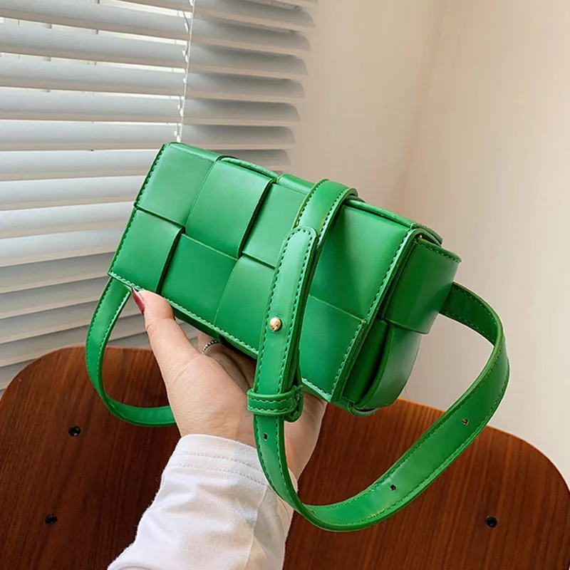 Leather Woven Small Waist Bags For Women Luxury Brand Shoulder Bag New Trend Women Hand Bag 2022 Messenger bag Female