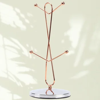 

1Pc Household Tree Shaped Rack Water Cup Storage Rack Cup Holder Upside Down Drain Rack (Rose Gold)