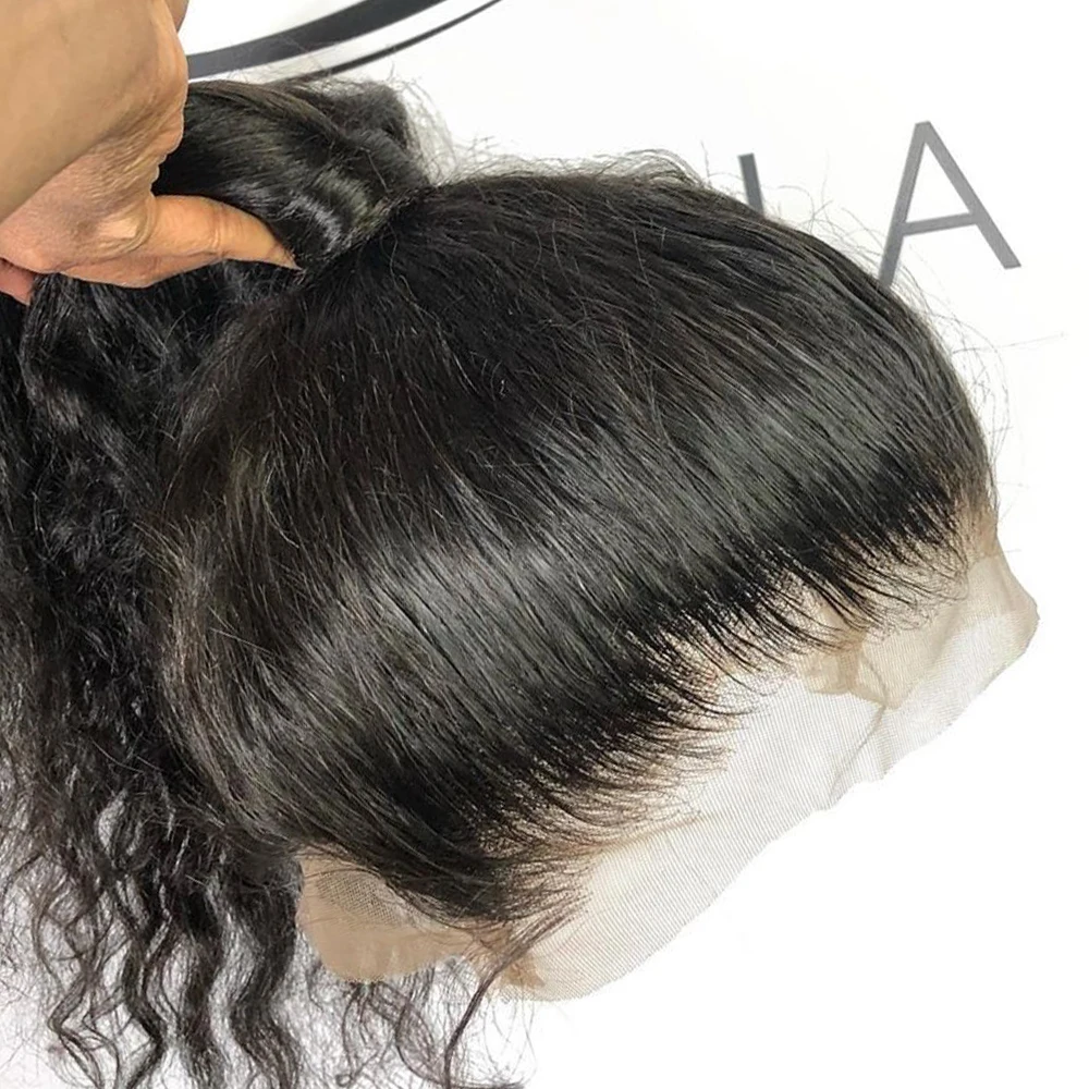 Парики из человеческих волос на сетке спереди 13x6 свободные с глубокой волной без