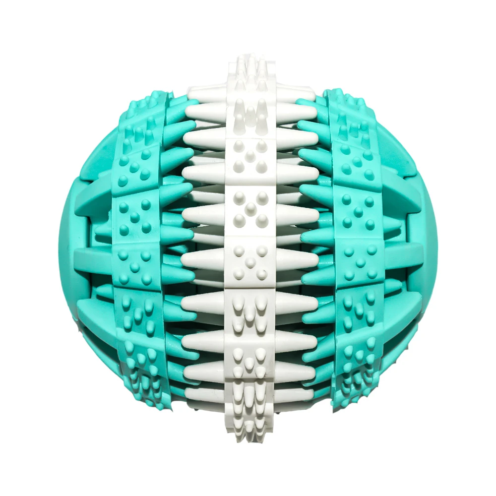 mint green Игрушки для домашних животных, жевательные интерактивные игрушки для собак с мячом для еды, устойчивые к укусам, игрушечная зубная щетка для собак, сверхпрочная резиновая зубная щетка для чистки зубов, питбуля - Цвет: mint green