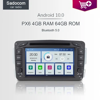 

PX6 DSP Android 10.0 8 Core 64GB ROM 4GB RAM Car DVD multimedia Player Radio For Benz Vaneo Vito Viano W203 W168 A170 W209 W163