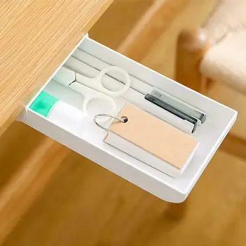

Pencil Tray Self-Adhesive Under Desk Drawer Hidden Organizer Storage Holder Case hot sale