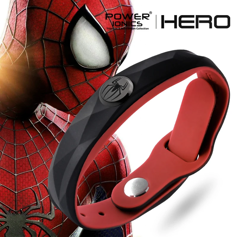 Spiderman(plus) Мощный ионический супер герой серии 3000 ионов спортивный титановый Модный водонепроницаемый браслет баланс человеческого тела - Окраска металла: Spiderman(plus)