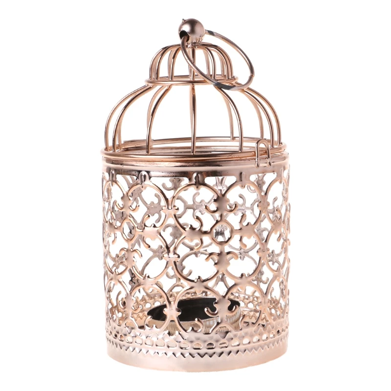 Полый Держатель Подсвечники Tealight подвесной фонарь винтажная клетка для птиц 3 цвета