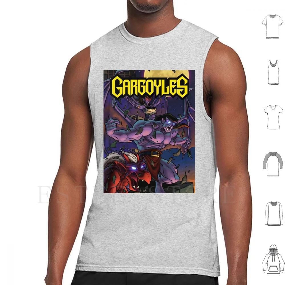 Gargoyles Tv Show Cartoon Goliath David Xanatos Anni '90 Canotte Gilet Senza Maniche Gargoyles Tv Show Cartoon Goliath David