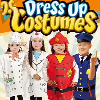 

Kids Simulation Role Play Costume Doctor's Overall White Gown Nurse Uniform Play House Clothes Toy For Children Party