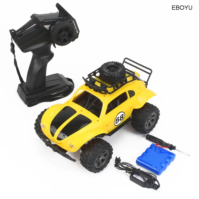 EBOYU 1816A RC автомобиль 2,4 GHz 1/18 2WD большое колесо внедорожный пульт дистанционного управления грузовик King RTR для детей начинающих - Цвет: Цвет: желтый