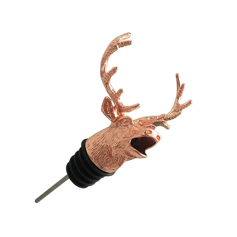 rose gold Креативные пробки для винных бутылок из нержавеющей стали с оленьим оленем уникальные аэраторы для винного вина вечерние барные инструменты для семьи - Цвет: rose gold