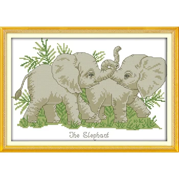 

Everlasting love The elephant Chinese cross stitch kits Ecological cotton stamped printed 11C DIY new year decorations for home