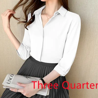 Silk Shirts Women Long Sleeve Shirts Blouses for Women Satin Clothing Shirt Office Lady Solid Silk Shirt Blouse 2022 Fashion Top Ivory